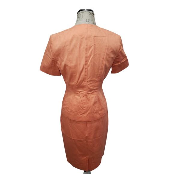 Jones New York Suit Orange Multi Button Blazer Suit Jacket & Skirt 2 Piece Set - Picture 3 of 10
